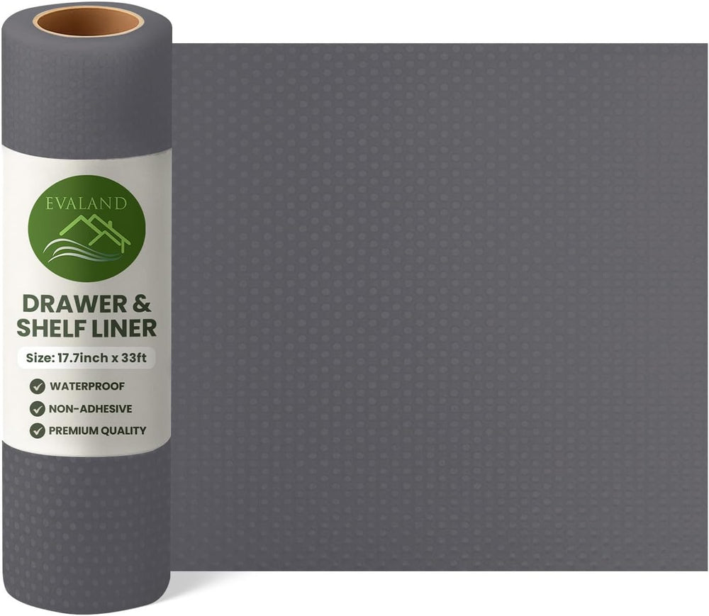 EVALAND Shelf Liner Cabinet Liner Non-Adhesive Drawer Liner 17.7 in x 33 FT