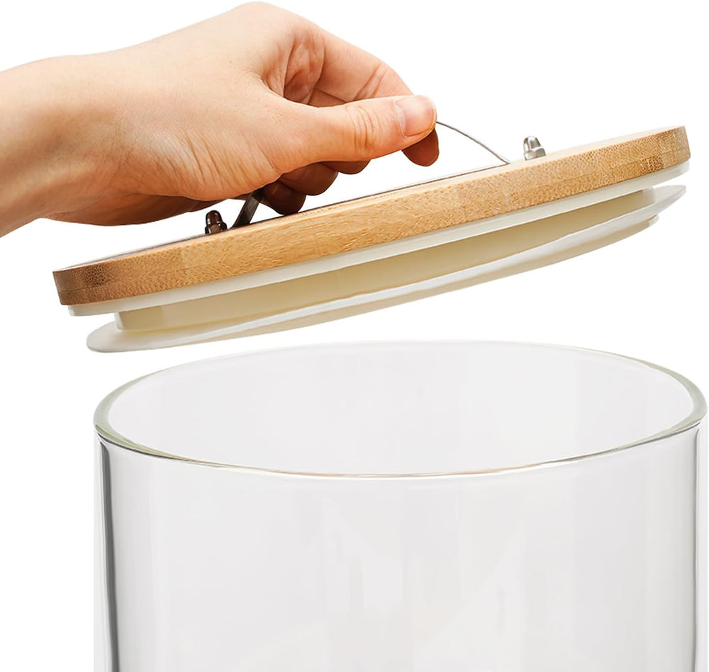 7.5L/5L Grain Storage Tank Dispenser with Base+Valve+Cup Glass Rice Cereal Be...