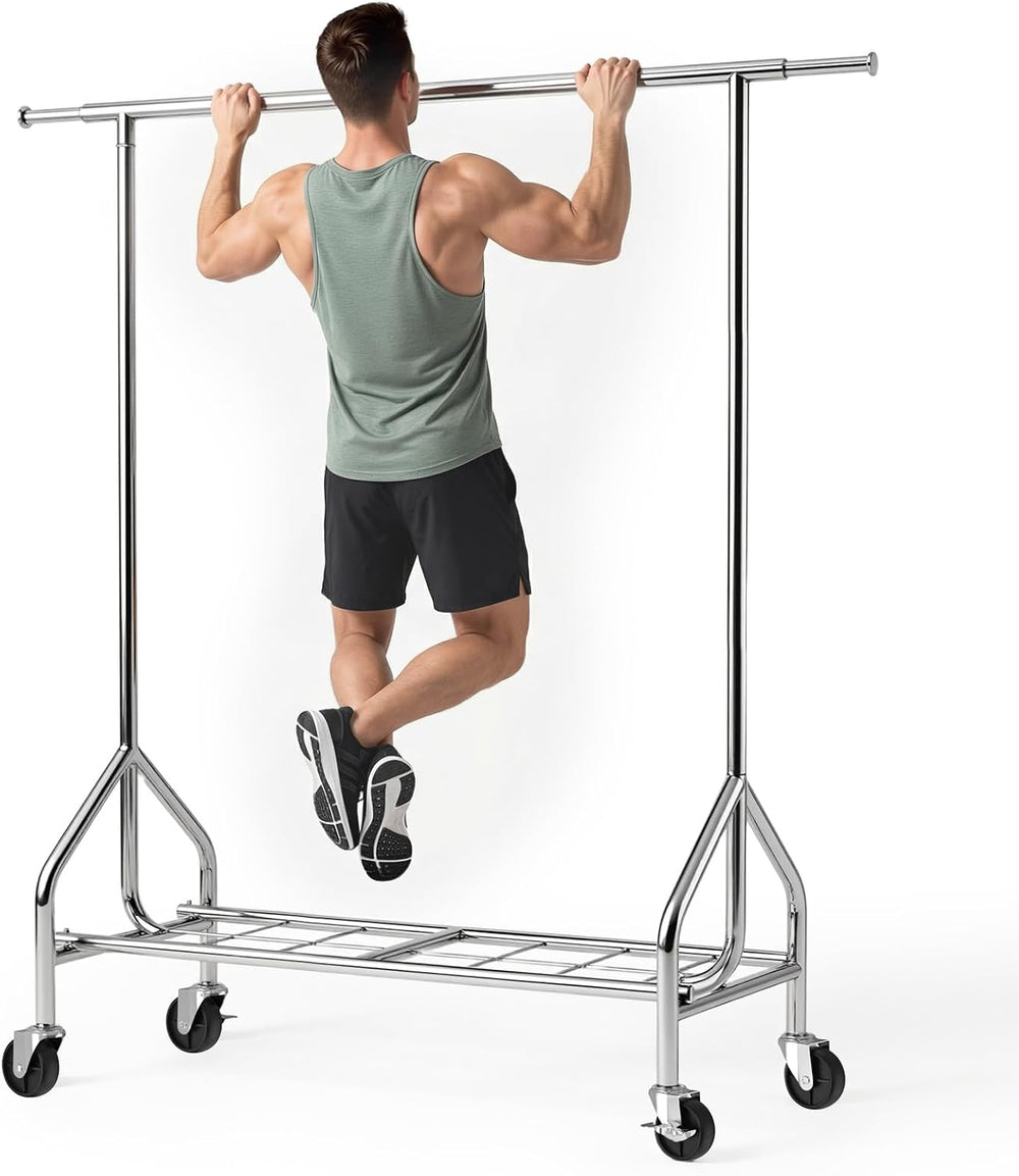 Heavy Duty Clothes Rack Load 500 LBS,Clothes Rack for Hanging Clothes,Rolling...