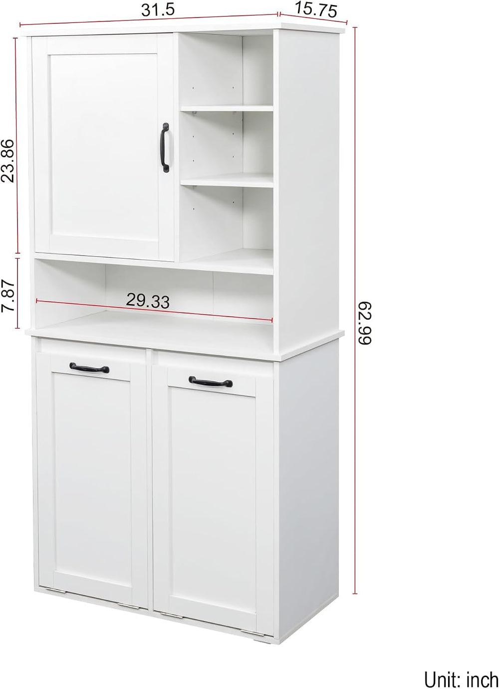 Bathroom Storage Cabinet with 2 Tilt-Out Bins, Freestanding