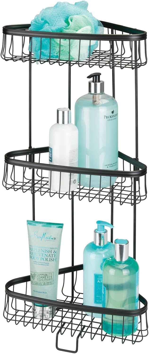 mDesign Metal Bathroom Shelf Unit - Freestanding Vertical Storage for Organiz...