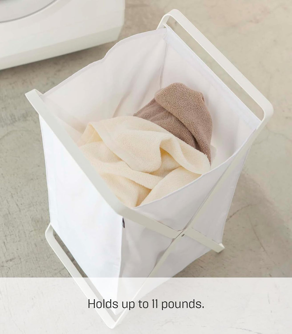 Yamazaki Home Laundry Basket - Foldable Storage Hamper Organizer Steel One Si...