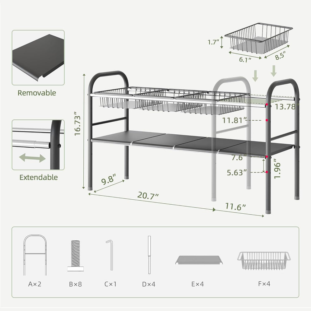 Under Sink Organizers and Storage,Expandable under cabinet organizer Shelf