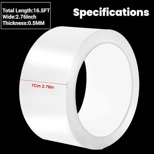 Transparent Window Weather Sealing Tape 2.76 Inch x 16.5 FT Weather Stripping - Image 2