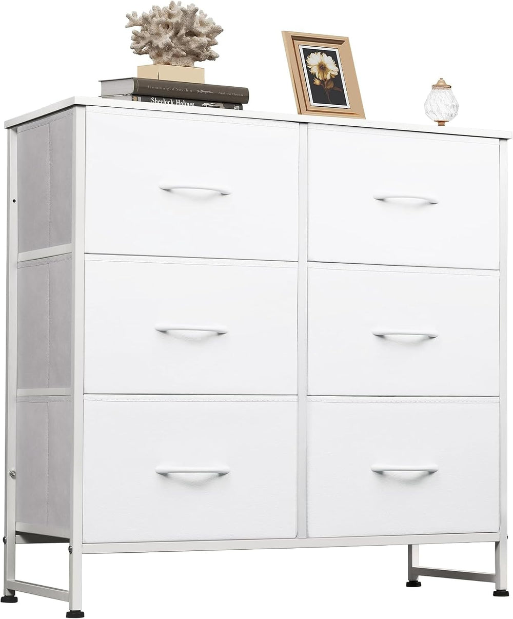 WLIVE Dresser for Bedroom with 6 Drawers, White