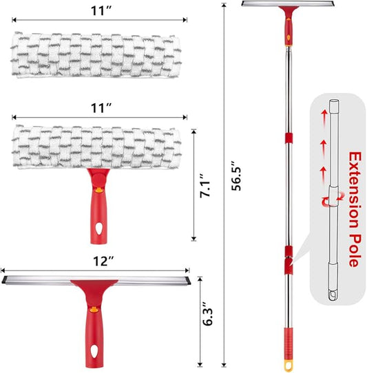 ITTAHO Squeegee for Window Cleaning, Extendable Window Cleaner for Car - Image 2
