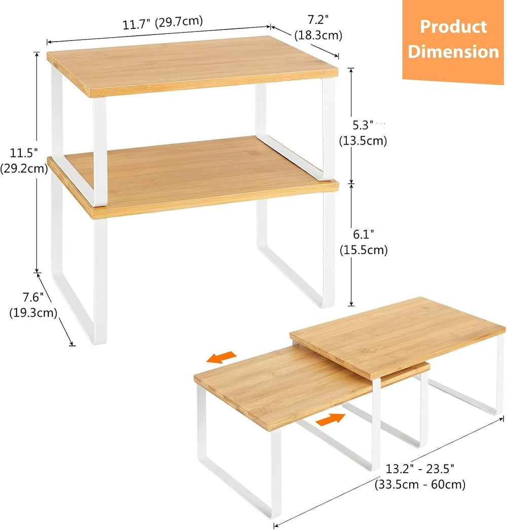 NEX Kitchen Cabinet and Counter Shelf Organizer, Stackable & Expandable, ...
