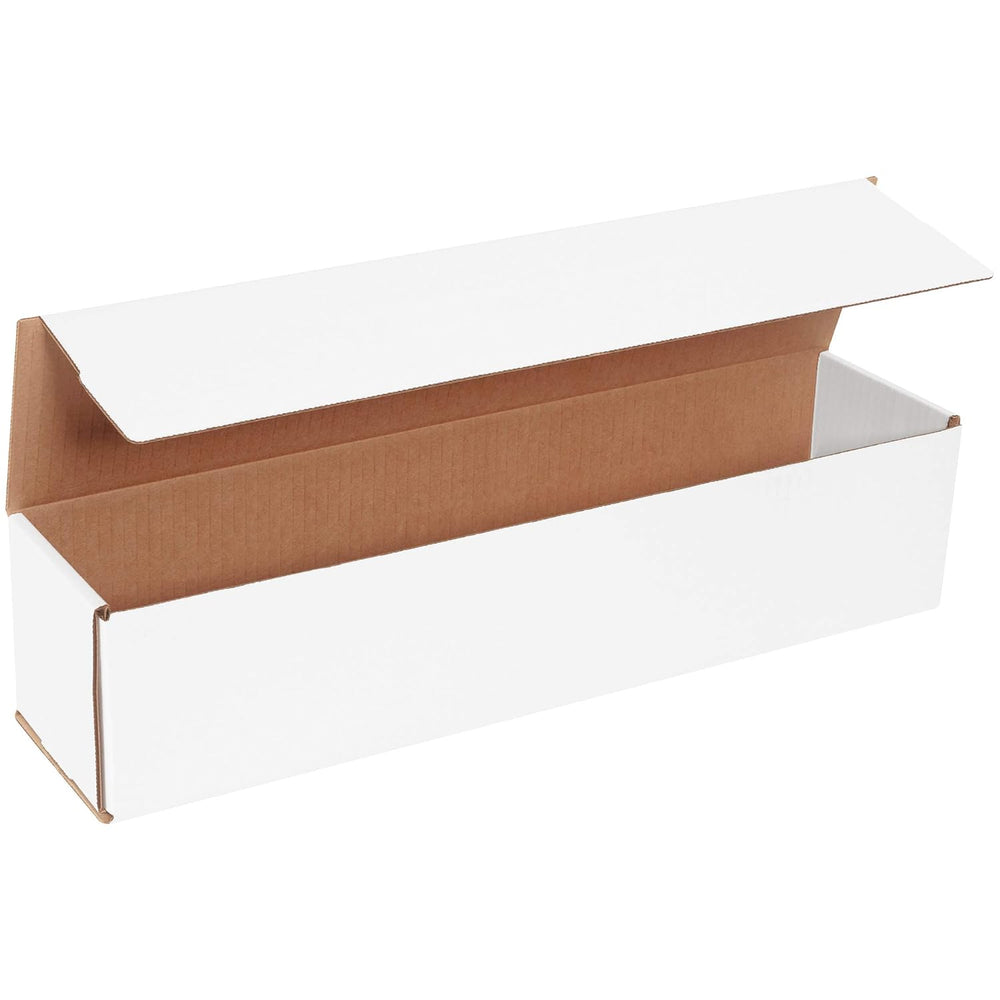BOX USA White Corrugated Cardboard Mailer Box, 18" L x 4" W x 4&quo...