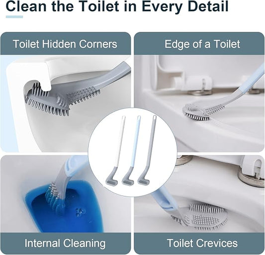 3 Pack Golf Toilet Brush, Flexible Long Handled Toilet Cleaning Brush, 360° No - Image 2