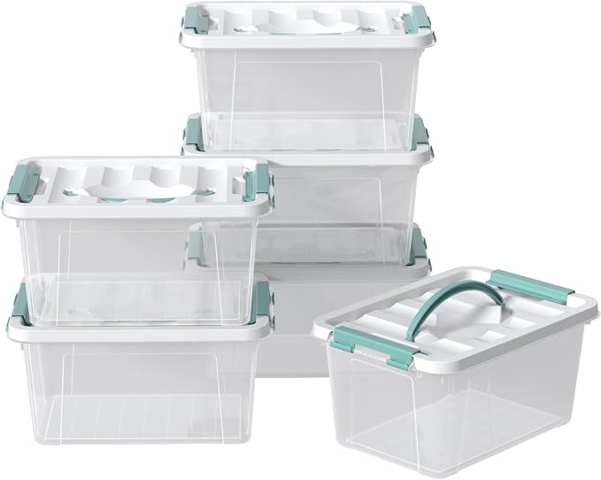Zopnny 7 Quart Small Clear Storage Latch Box - Image 7