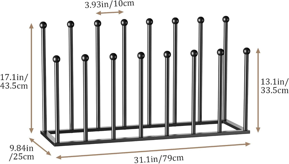 Freestanding Boot Rack, Shoe Storage Organizer Fit for 8 Pairs, Black