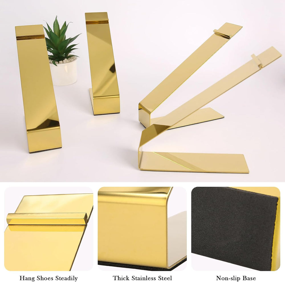 4-Pack Shoe Display Stand,High Heels Sandal Display Stand Gold