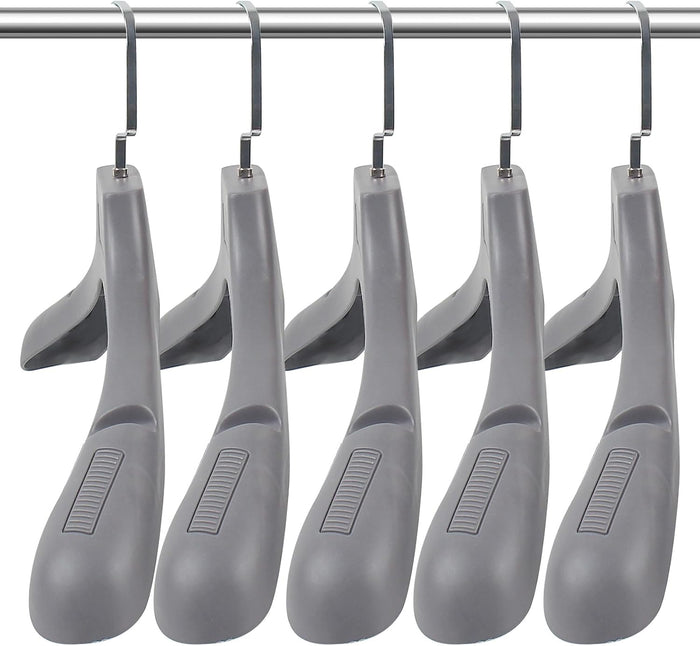 DEDU Suit Hangers for Men 40 Pack, Extra Wide Suit Hanger Non Slip Width 17.7", Thick Plastic Coat Hangers Grey with Metal Hook