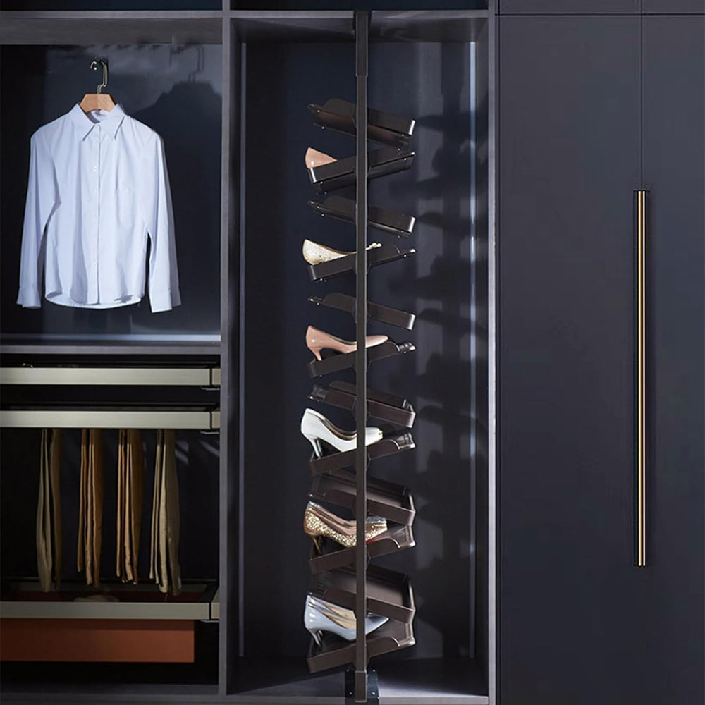Shoe Rack 360°Rotating Pull-Out Organizer for Closet Shoe Cabinet,Adjustable ...