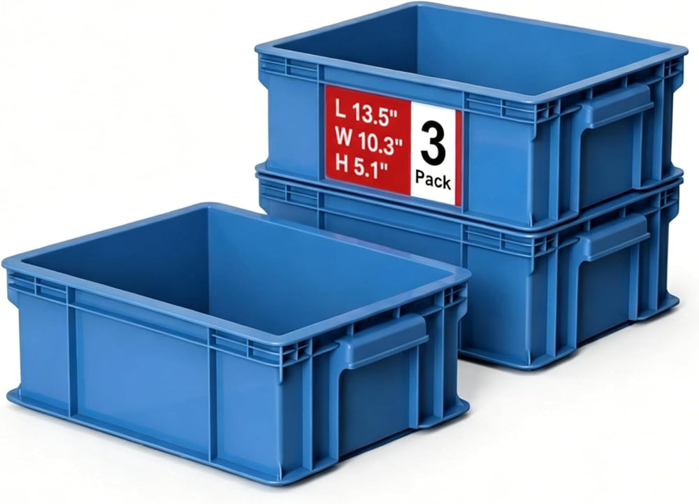 3-Pack Heavy Duty Part Bins, Stackable Tool Storage Bin for Hardware
