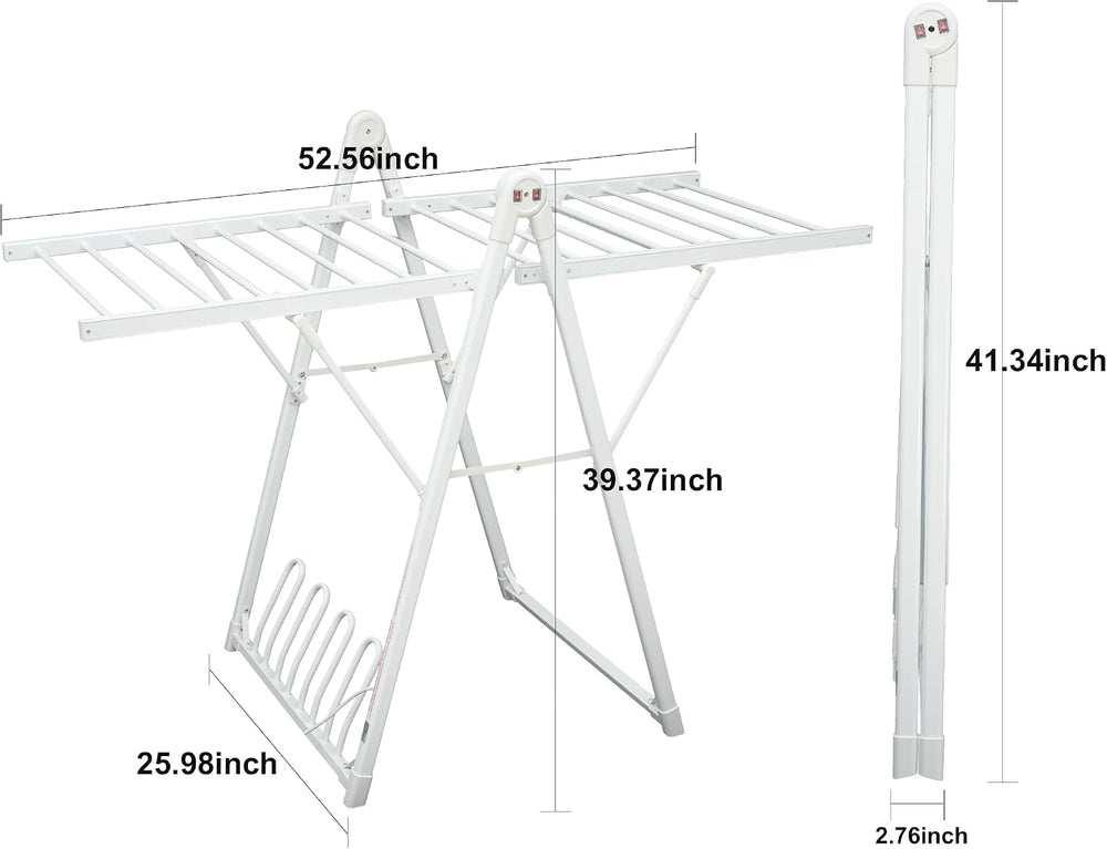 Heating Clothes Drying Rack Foldable Shoes Socks White