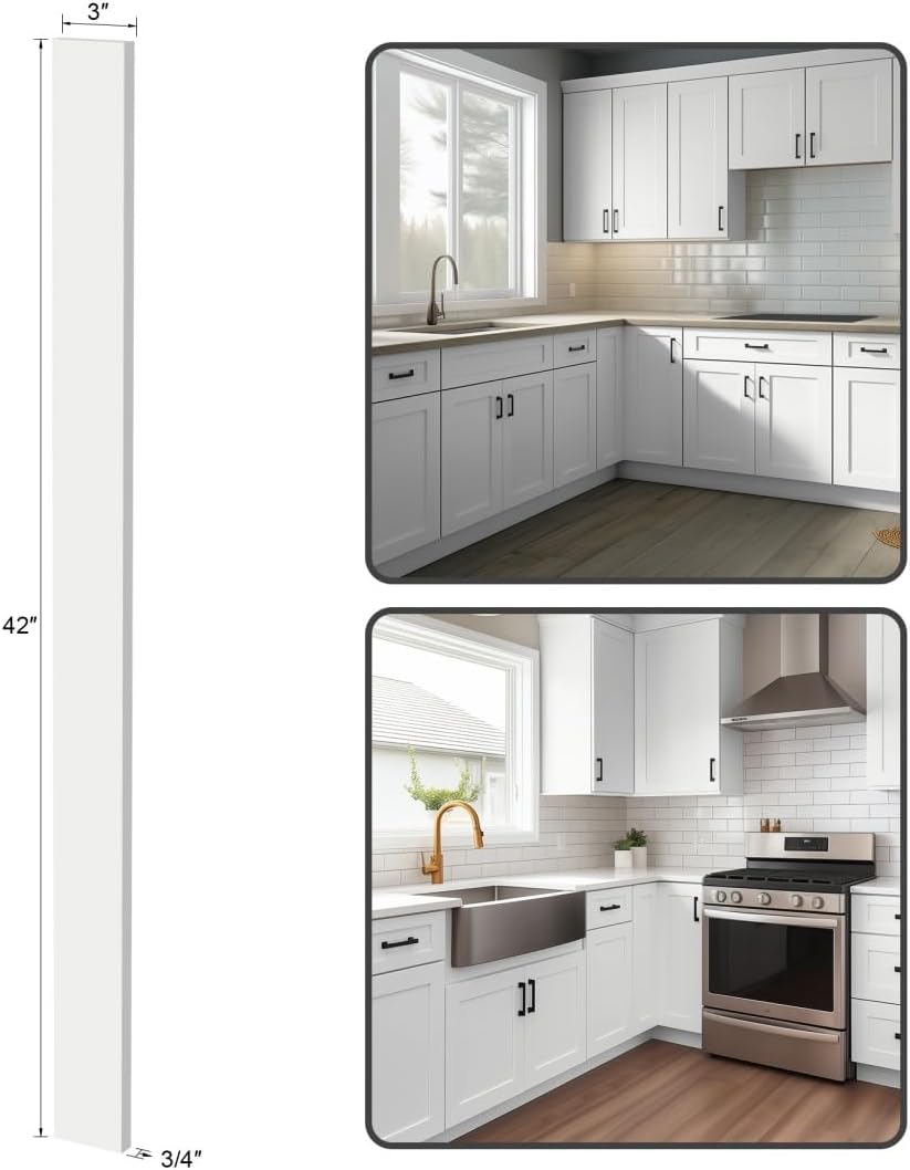 Solid Wood Cabinet Filler Strips | 3 inch & 6 inch Widths to Close Gaps f...