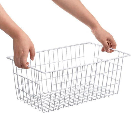 SANNO Wire Metal Baskets Freezer Baskets Farmhouse Organizer Storage Bins Large - Image 2
