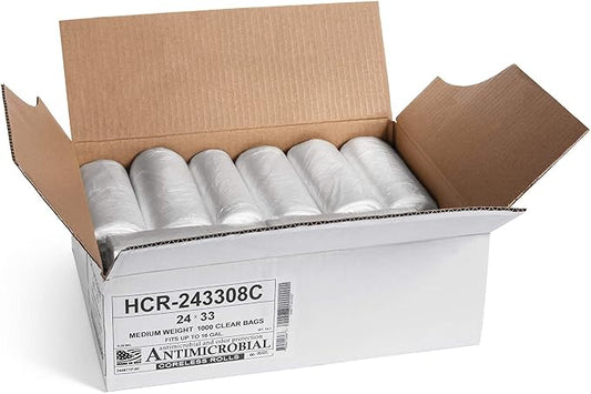 Aluf Plastics - 12-16 Gallon Clear Trash Bags - 24" x 33"- 8 Micron Equivalent - Image 2