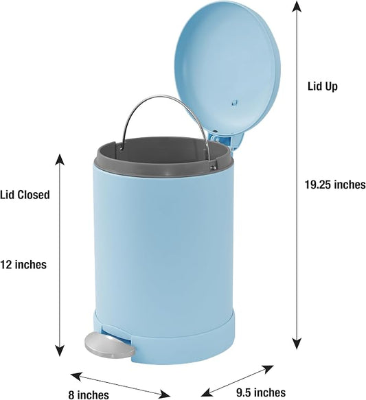 Glad Small Trash Can, 1.2 Gallon | Round Stainless Steel Garbage Bin - Image 2