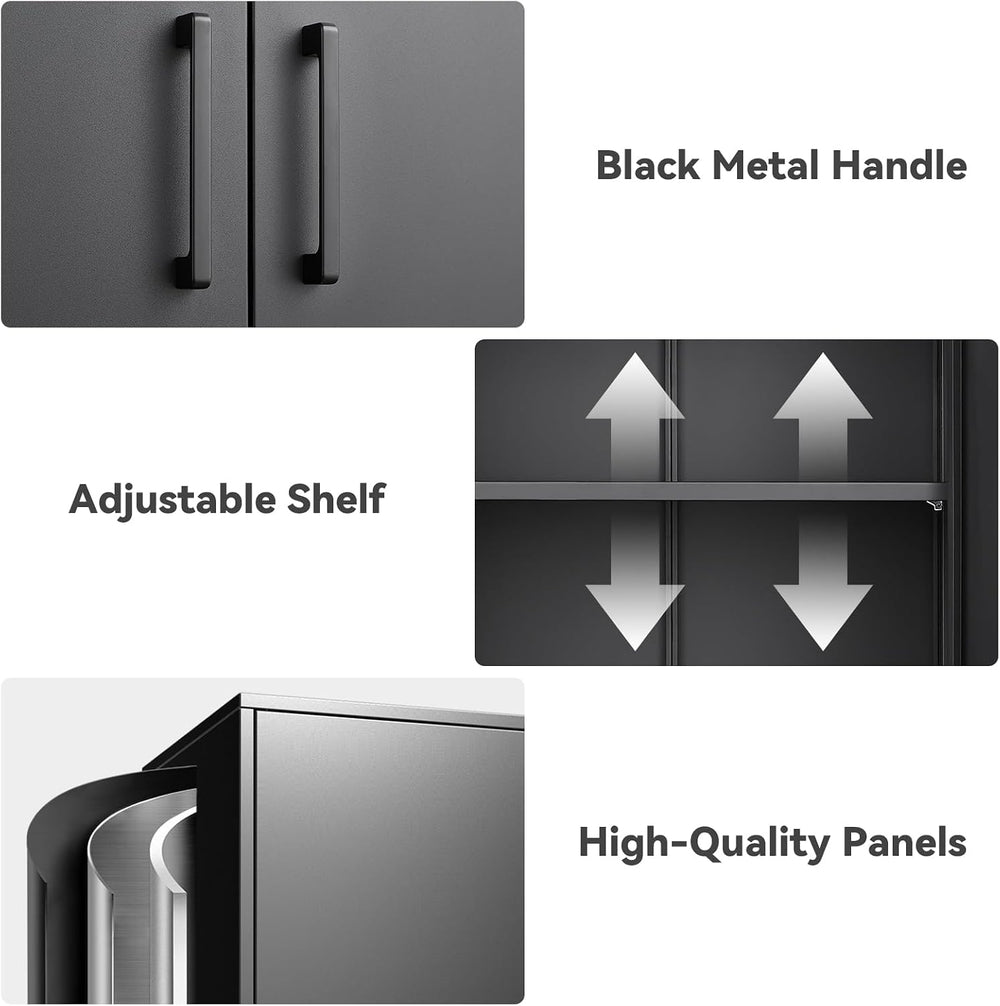 IRONFFICE Metal Wall Cabinet,Garage Cabinet with Handle,Lockable Storage Cabi...