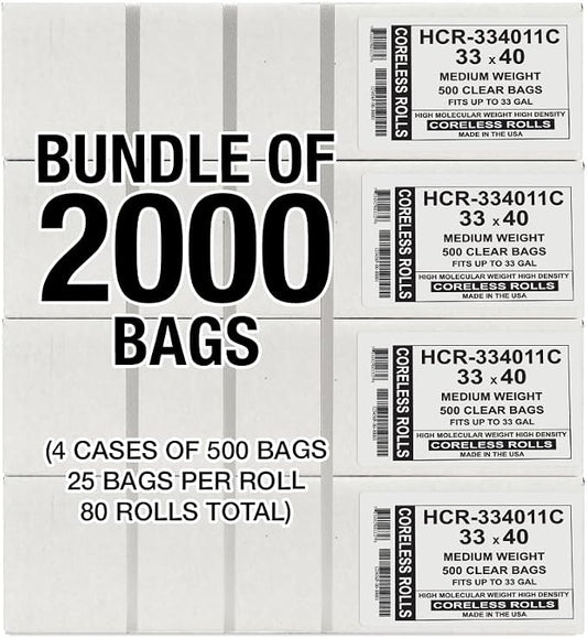 Aluf Plastics High Density Trash Bags, 33 Gallon, 11 Micron, - Image 2