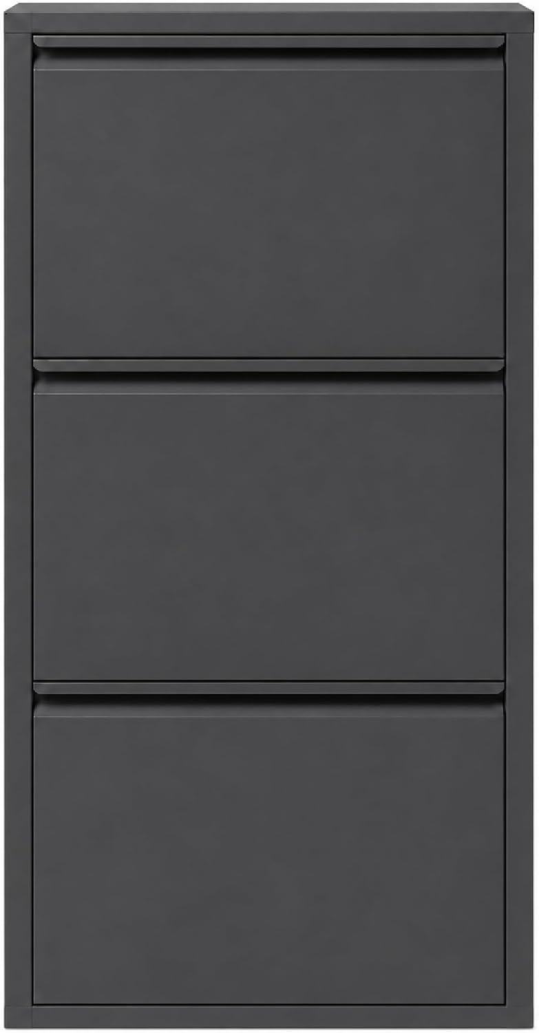 Flip Drawer Shoe Cabinet, Storage Organizer, Freestanding Shoe Rack, Wall Mou...