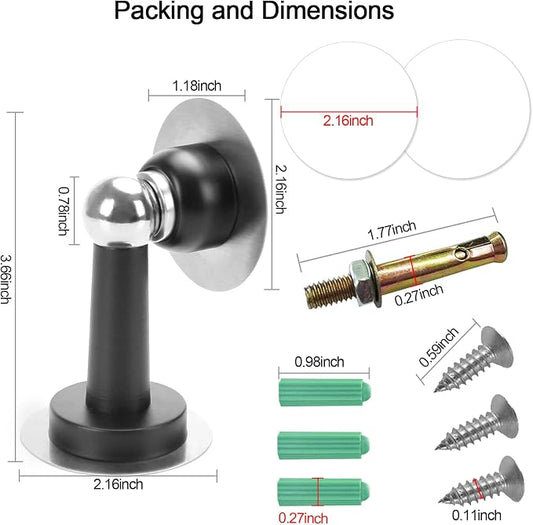 Shackcom Magnetic Door Stop 12 Pack Stainless Steel Door Holders to Keep Door - Image 2