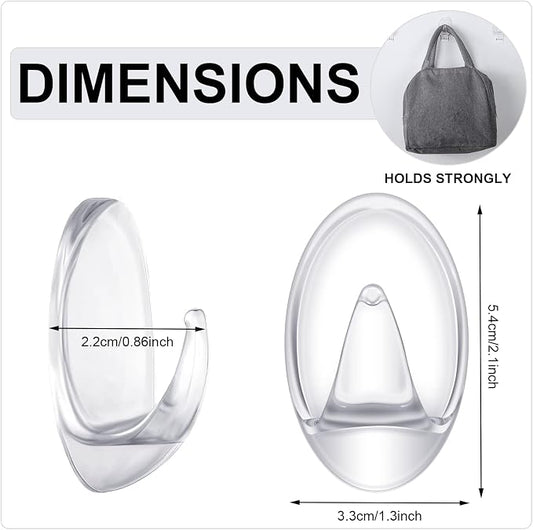 Blulu 12 Pcs Clear Adhesive Hooks - Image 2