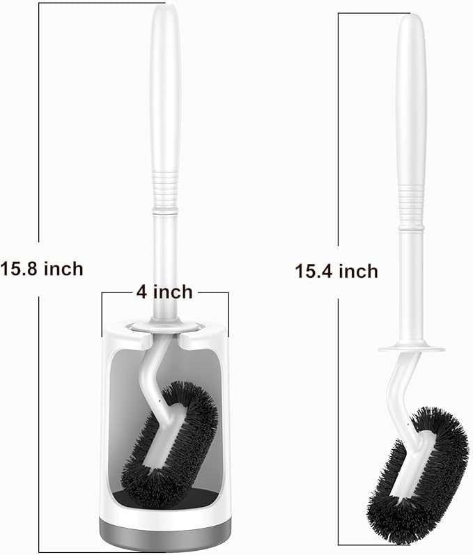 HAMITOR Toilet Bowl Brush Holder Set: Curved Design - Image 7