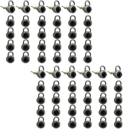60 Pack 24 Keyed Alike Combination Padlock, Black