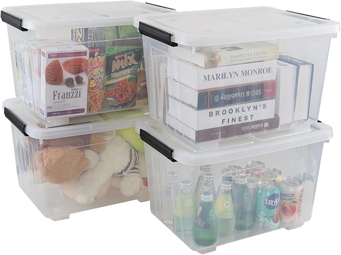 30 Quart Clear Plastic Latch Storage Bins - Image 8