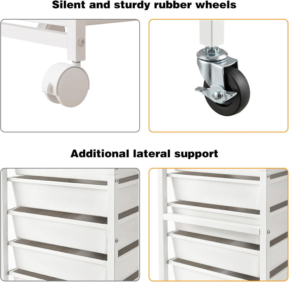 Rolling Storage Cart 8 Drawers Utility Organizer with Wheels