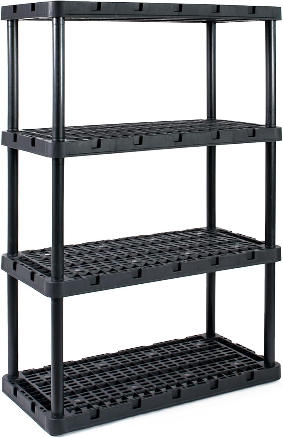 Gracious Living 4 Pack Heavy-Duty Storage Shelves, Knect-A-Shelf 4-Shelf Vent...