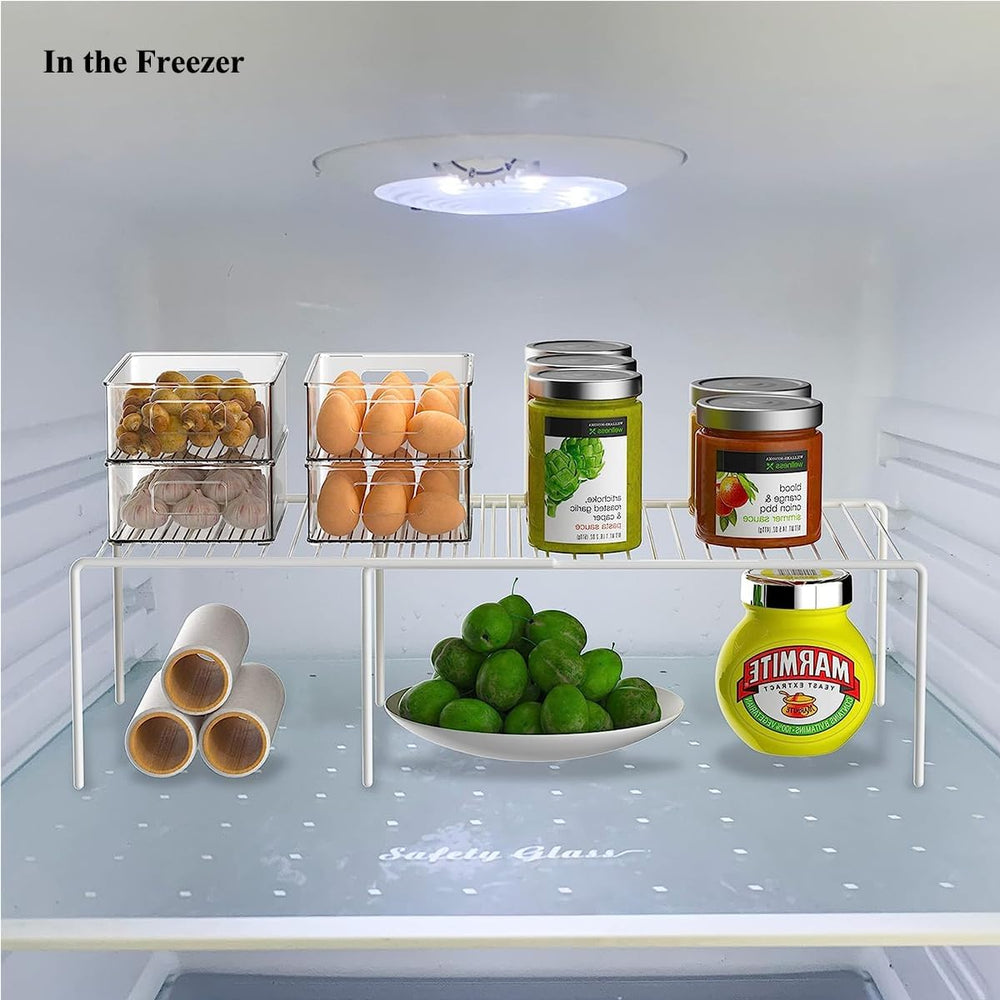 Freezer Shelf Expandable Kitchen Cabinet Organizer Shelf Riser