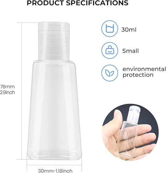 INNOLIFE 12 Pack 1oz Flip Cap Squeeze Bottles, 30ml Refillable Empty Bottles - Image 2