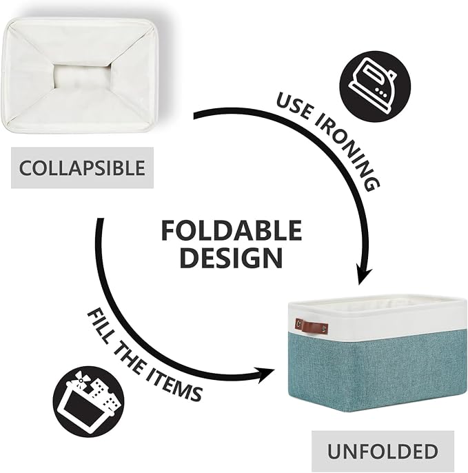 DULLEMELO Storage Baskets for Shelves, Fabric Collapsible Rectangular Storage - Image 7