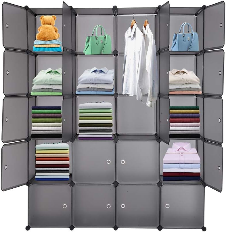 VINGLI Cube Storage Organizer, Plastic Closet Cabinet, DIY Plastic Modular Bo...