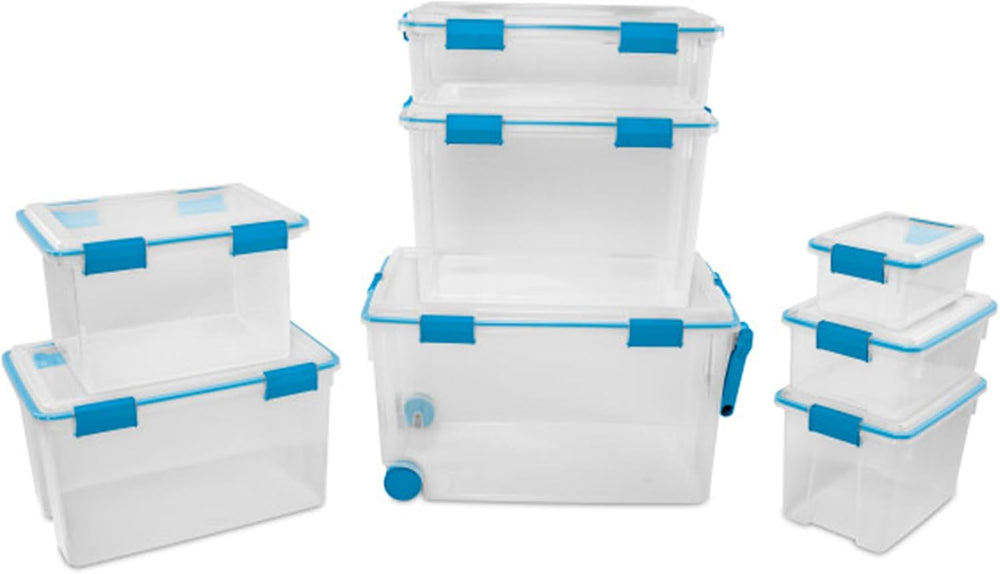 STERILITE 120 QT. Plastic Storage Container with Gasket Latch LID in Clear, 1...