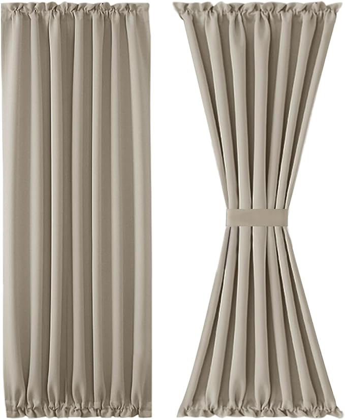 DWCN French Door Curtains – Rod Pocket Thermal Blackout Curtain - Image 7