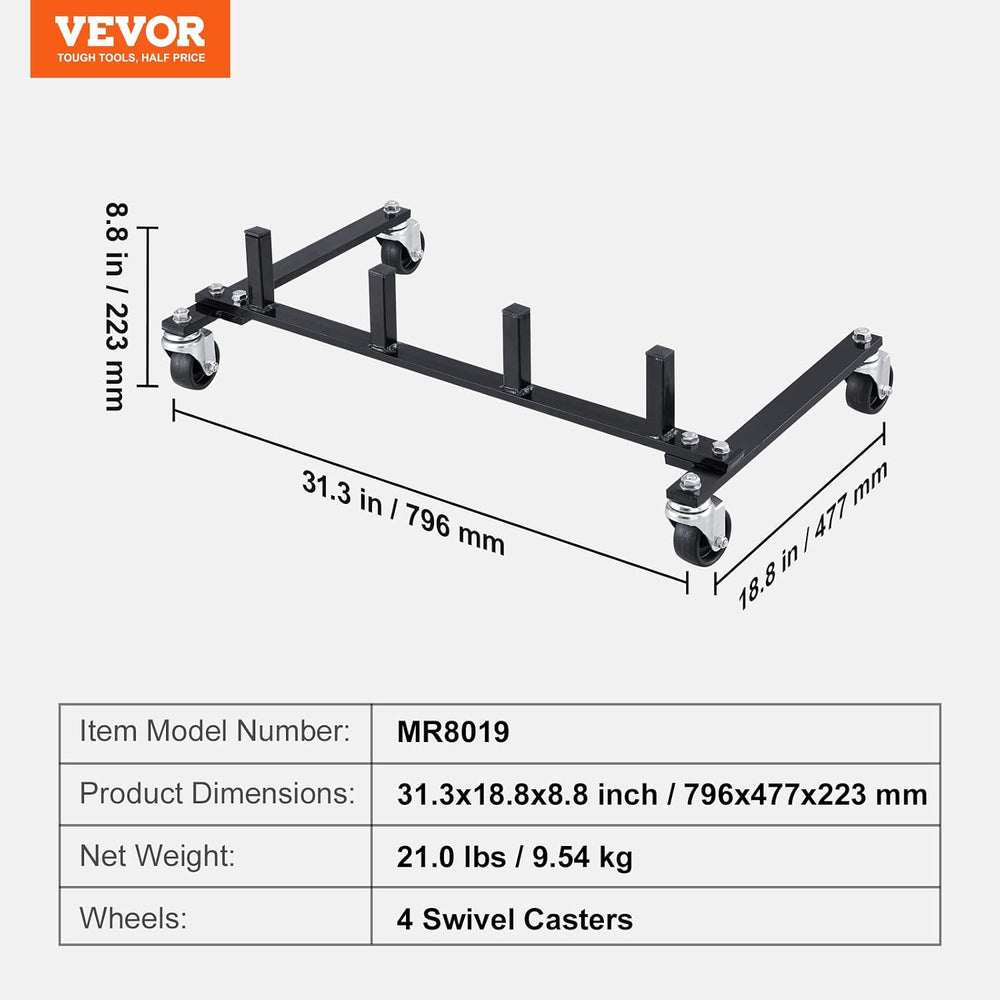 VEVOR Car Dolly Rack, Storage Rack with 360° Rotatable Wheels, Hydraulic Ratc...
