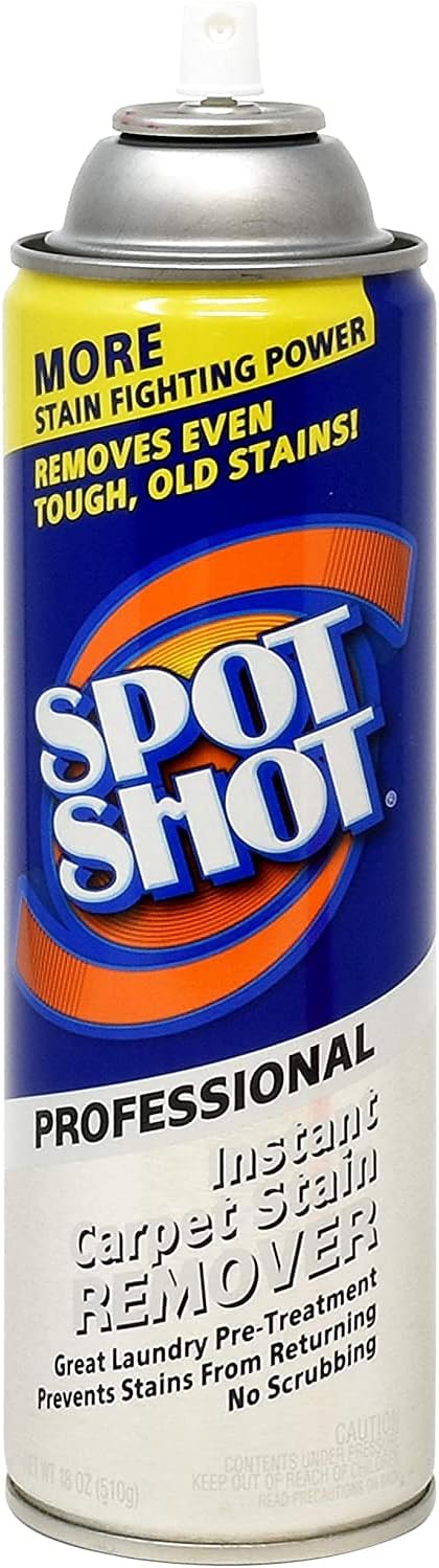 Spot Shot 18 oz Professional Carpet Stain Remover 3 Pack, and 4 UBEN Microfiber 12x12 Cleaning Cloths Included