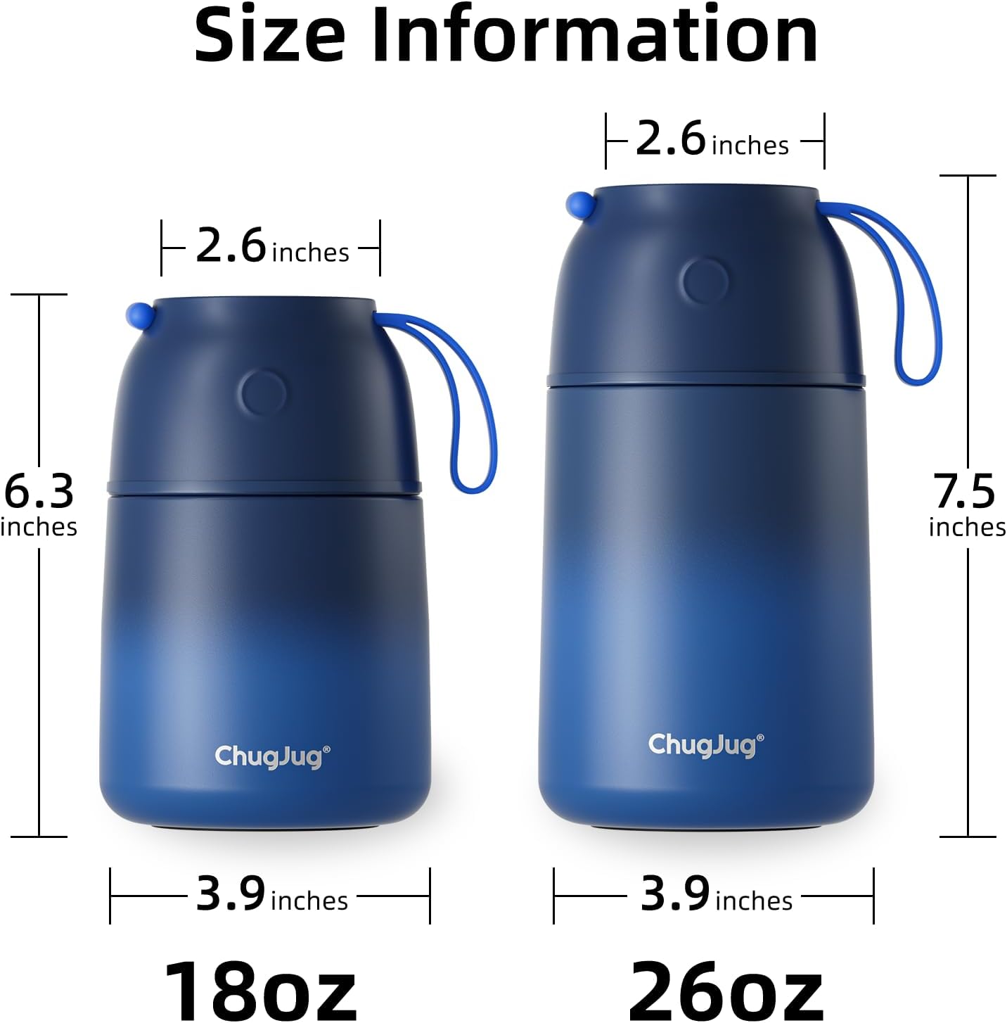 2 Pack Thermo for Hot Food with Spoons, 26oz & 18oz Food Jar Set | Leak-Proof Stainless Steel Vacuum Insulated Soup Containers, Cute Stylish Design for School, Work & Travel