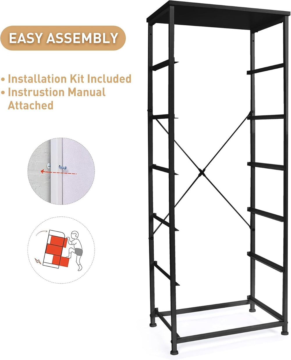 Mifuro Tall Dresser for Bedroom with 6 Drawers, Vertical Storage Organizer To...