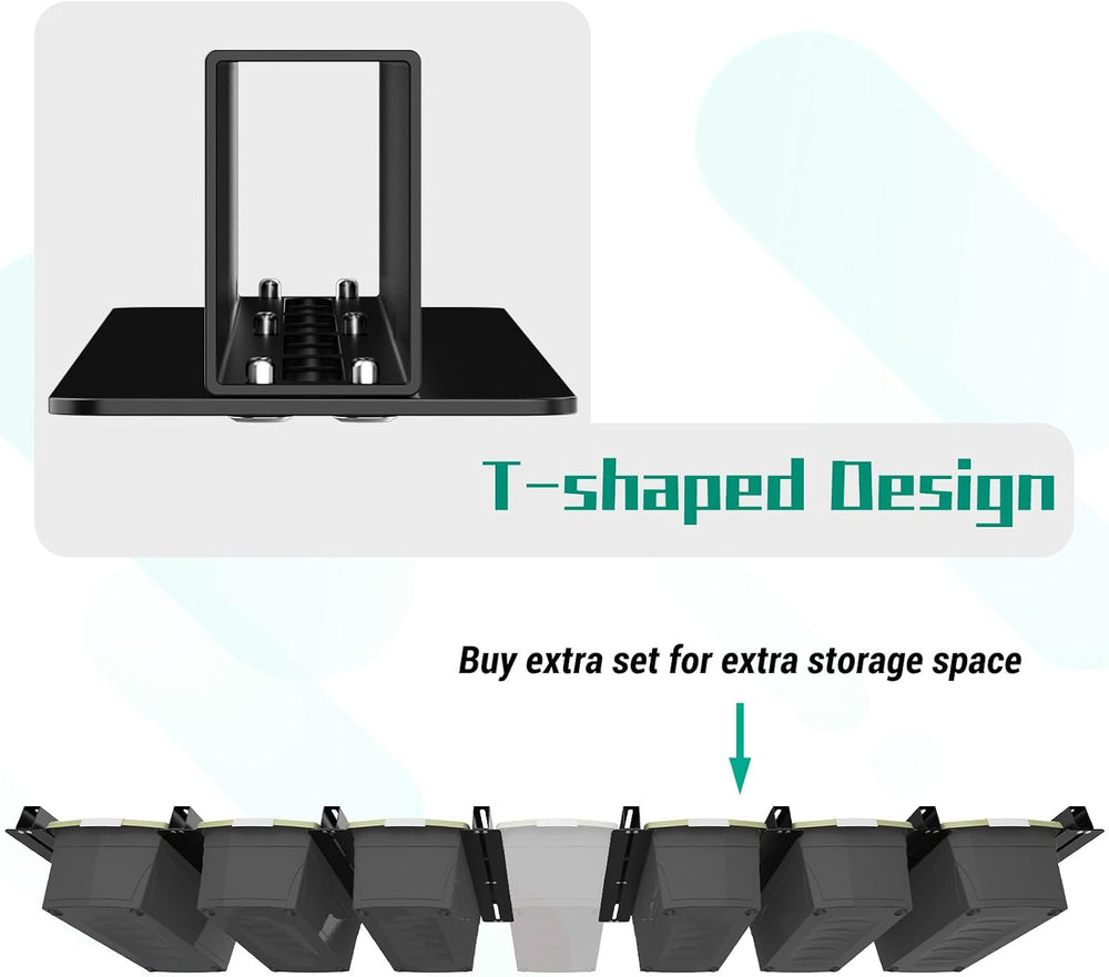 Linone Ceiling Storage Rack, 16 Inch, 8 Sets for 7 Bins