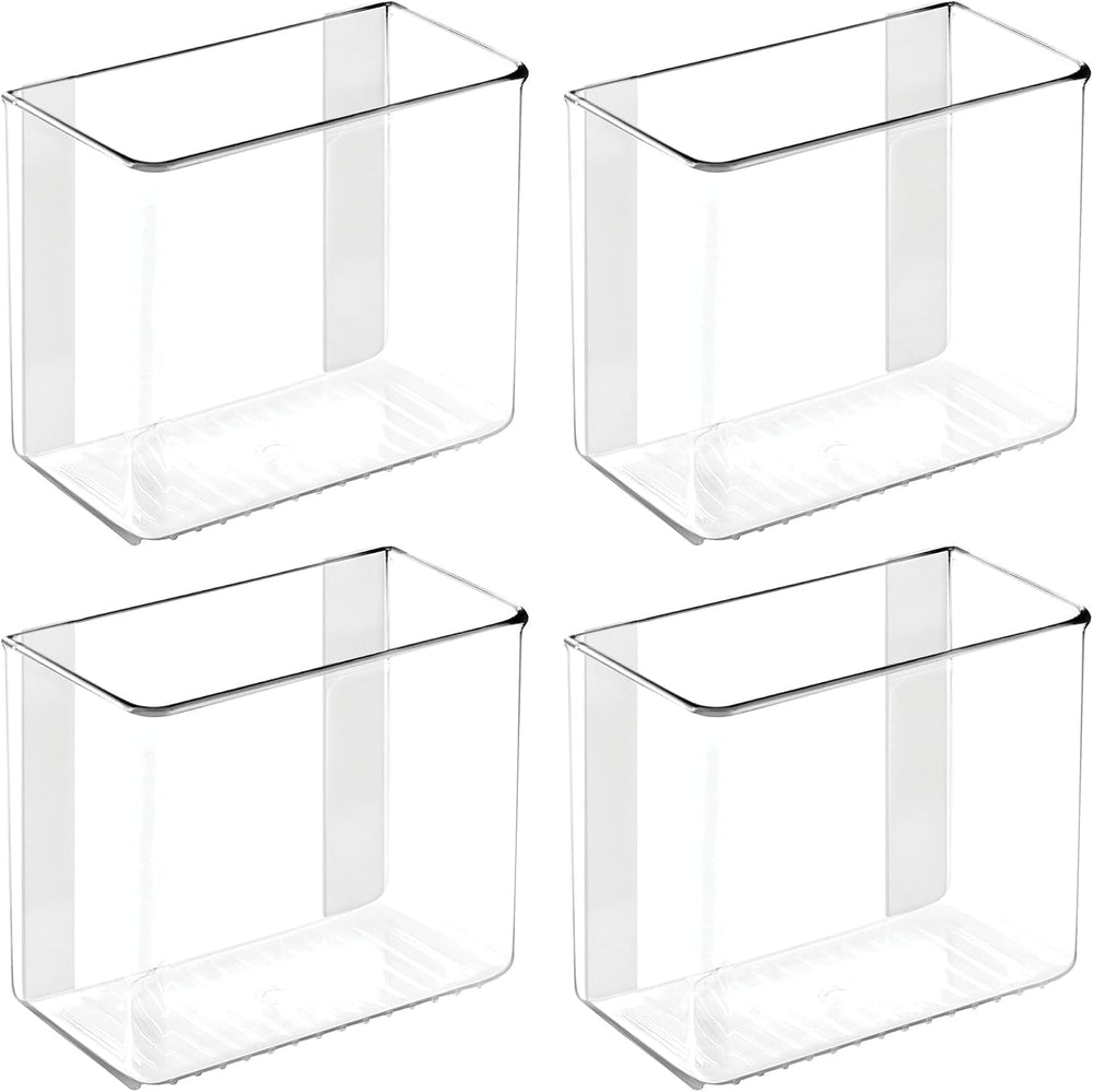 iDesign Adhesive Organizer Bin, Set of 4, Clear