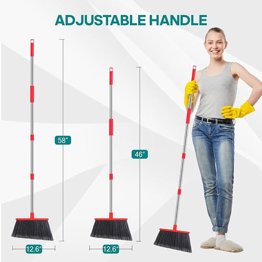 PBHEPJ Broom, Outdoor Broom for Floor Cleaning, Hard Bristle Angle Broom for - Image 2