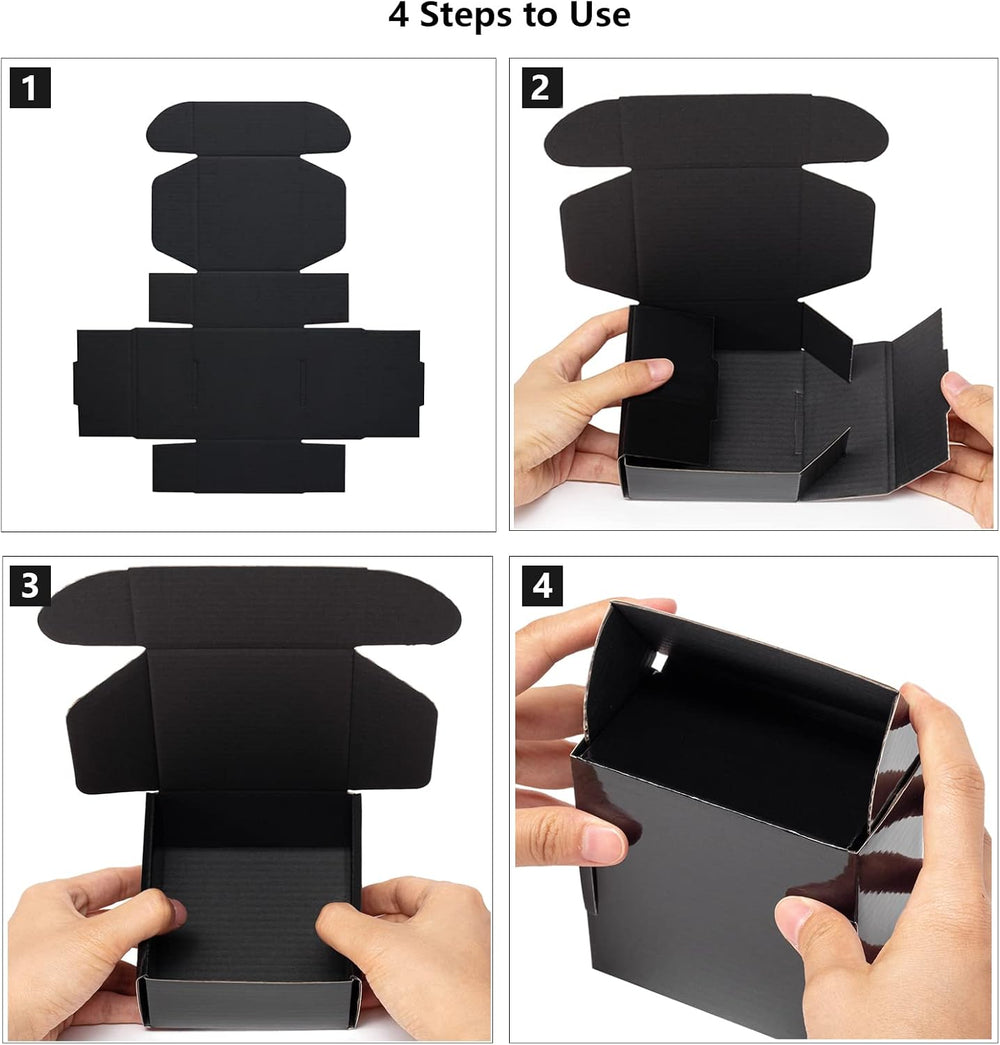 Timirog Black Shipping Boxes 11 1/8 x 8 5/8 x 2" Letter Size 25 Pack - C...