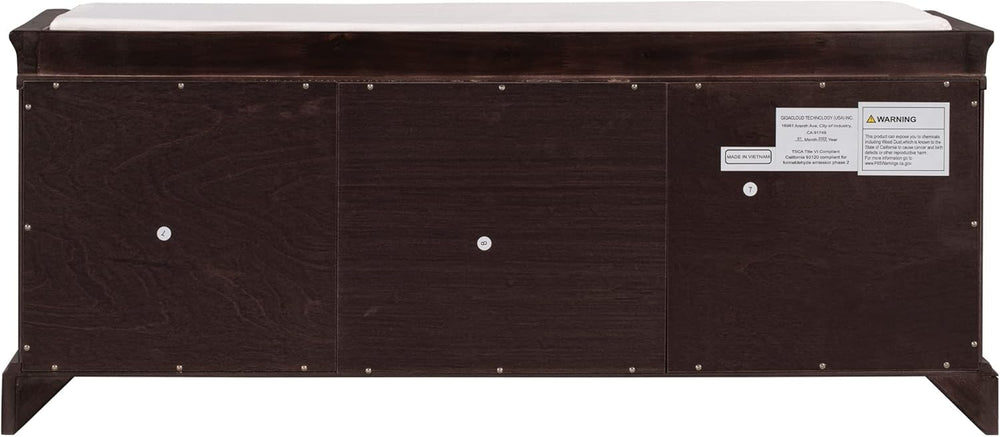 LUMISOL Storage Bench with 2 Drawers and 2 Cabinets, Entryway Storage Ottoman...