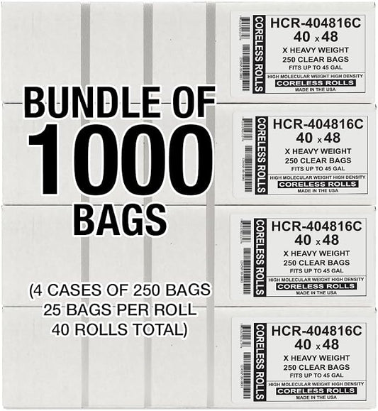Aluf Plastics High Density Trash Bags, 45 Gallon, 16 Micron, - Image 2